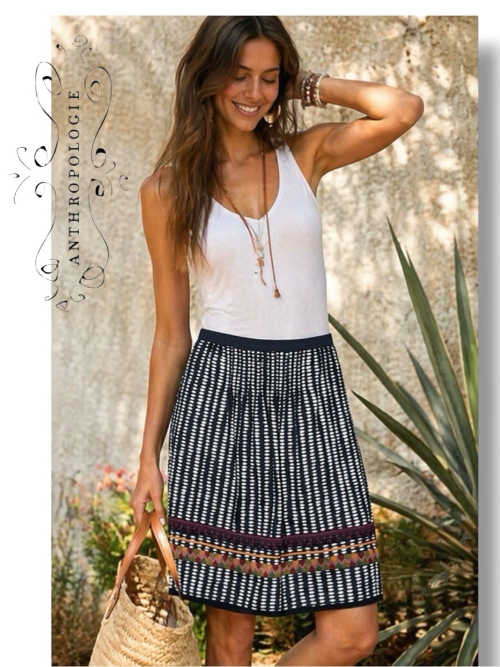 Anthropologie by Edme & Esyllte Beribboned Rings skirt size 4 EUC